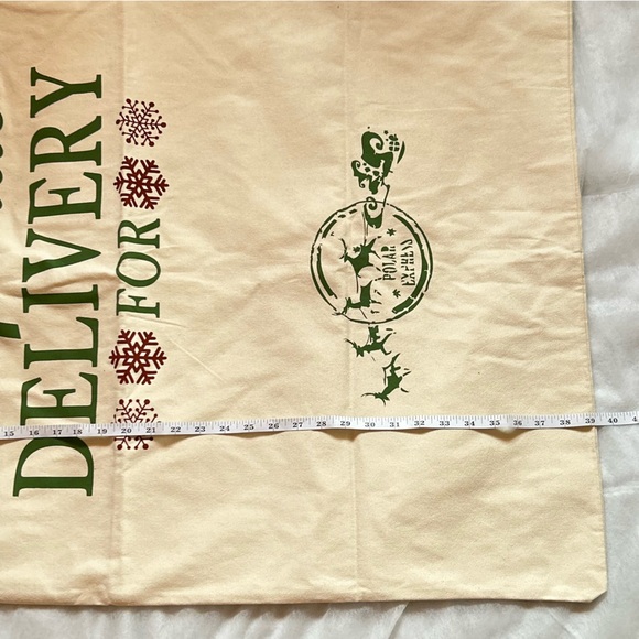 Christmas Gift Bag Extra Large Canvas with Ribbon tie closure 39x27.5 inches New - Picture 4 of 6